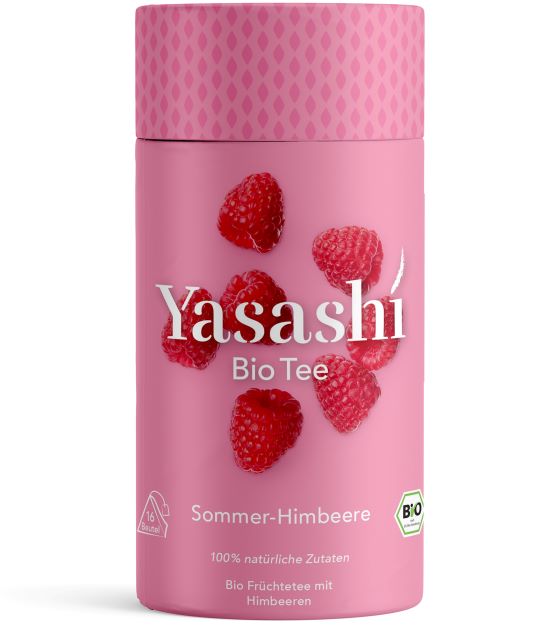 Yasashí Teedose in rosa - Bio Früchtetee mit Himbeeren